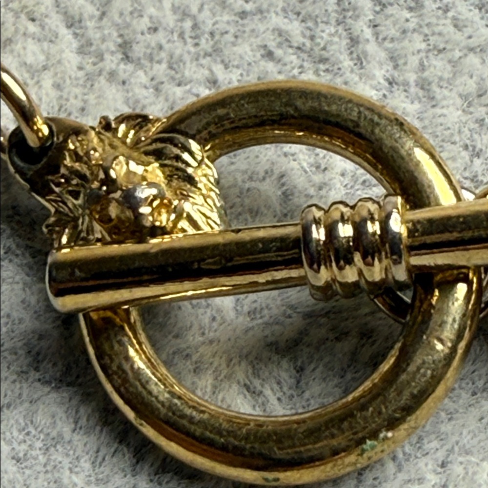 Vintage Anne Klein signed oval Goldtone Chain Necklace with lion clasp runway - Picture 13 of 13